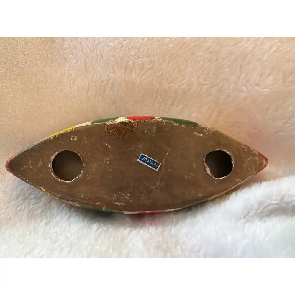 VTG Nanco Indian Canoe Ashtray Japan Hand Painted Mid Century Rustic Decor